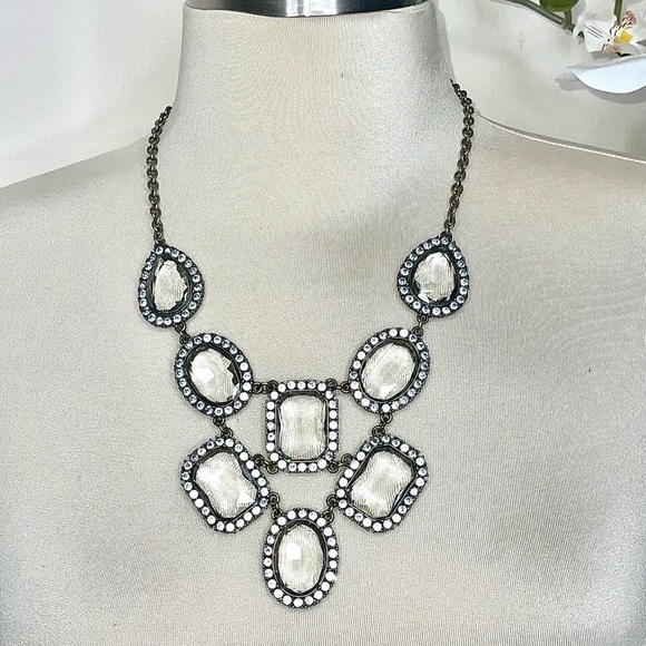 HTF J.Crew Cascading Crystal Statement Necklace - Picture 5 of 15